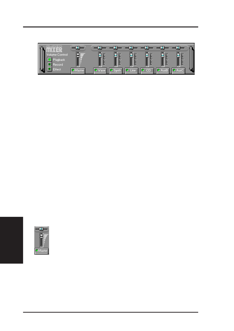 E. audio software, The audio mixer, Introduction | The audio mixer controls | Asus P2B-VM User Manual | Page 86 / 96