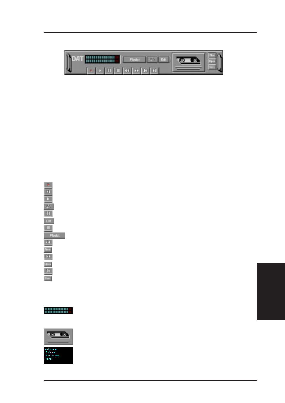 E. audio software, The digital audio player, Introduction | The digital audio player controls, The digital audio player display | Asus P2B-VM User Manual | Page 87 / 96