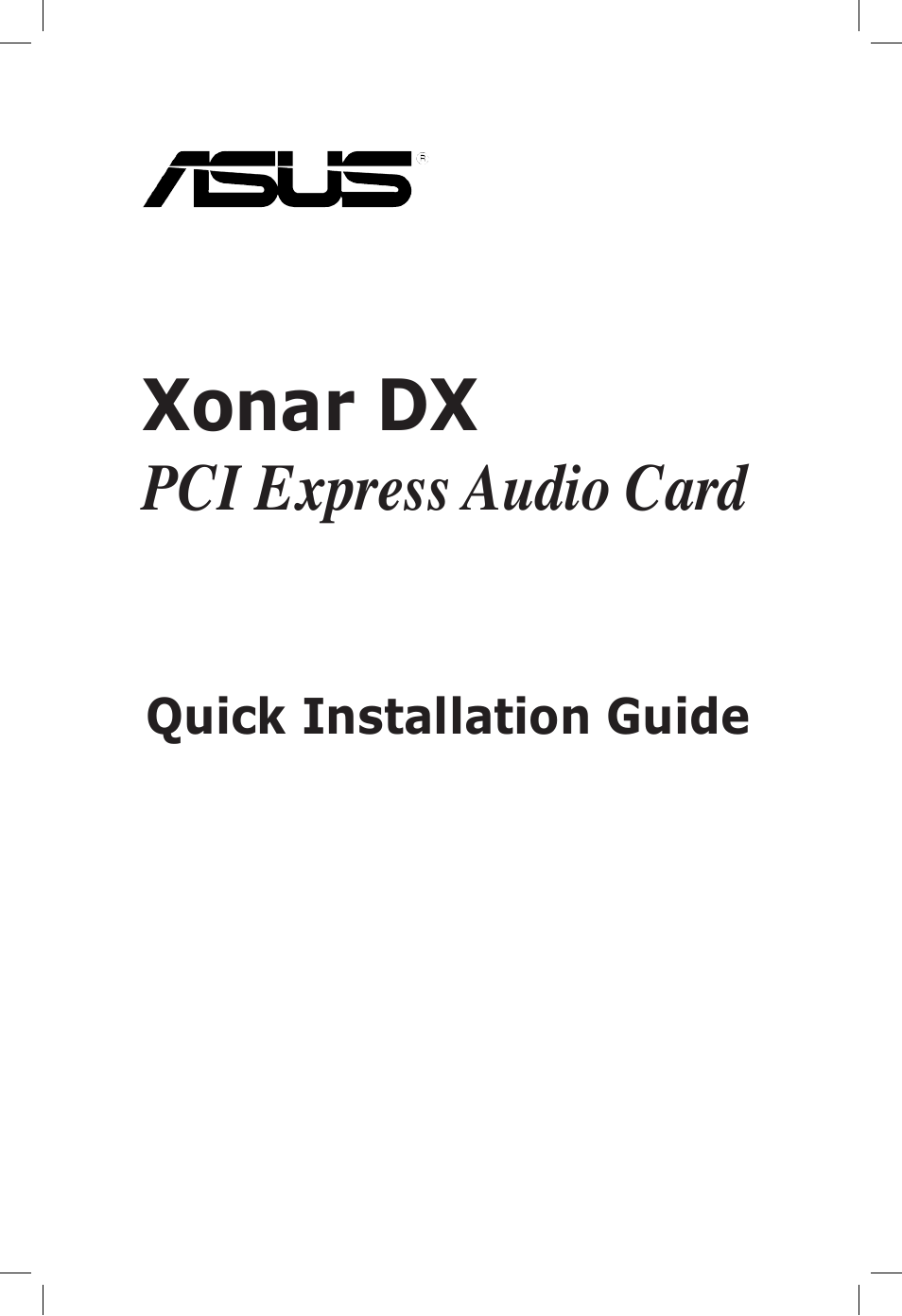 Asus PCI Express Audio Card Xonar DX User Manual | 70 pages