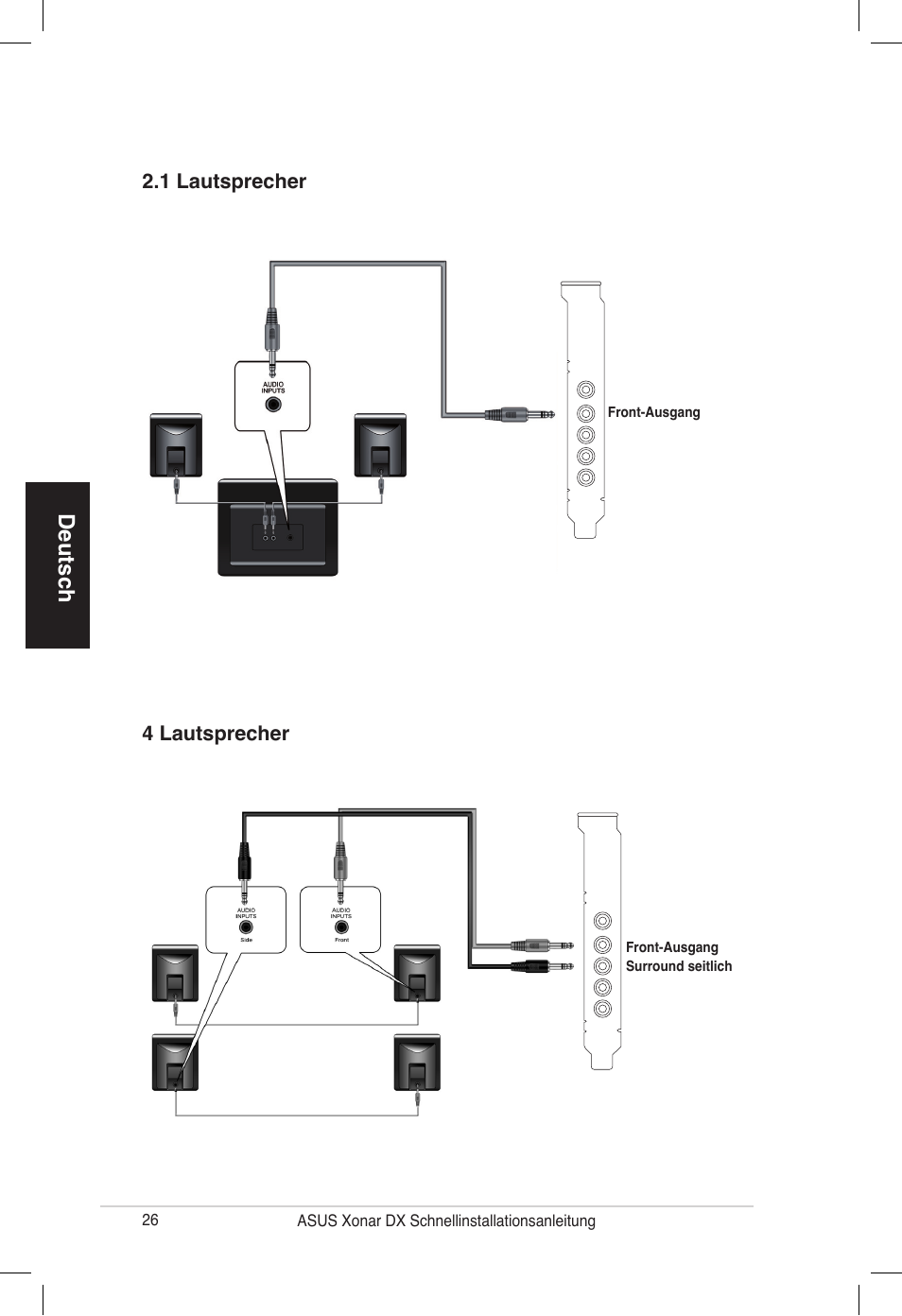 Deutsch | Asus PCI Express Audio Card Xonar DX User Manual | Page 26 / 70