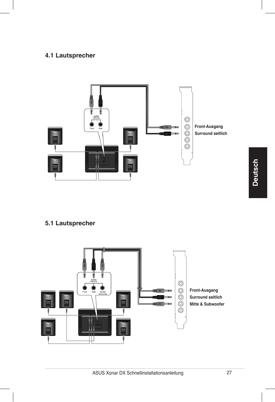 Deutsch | Asus PCI Express Audio Card Xonar DX User Manual | Page 27 / 70