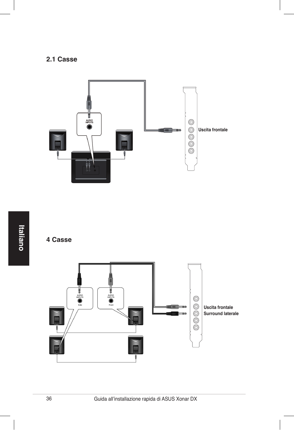 Italiano | Asus PCI Express Audio Card Xonar DX User Manual | Page 36 / 70