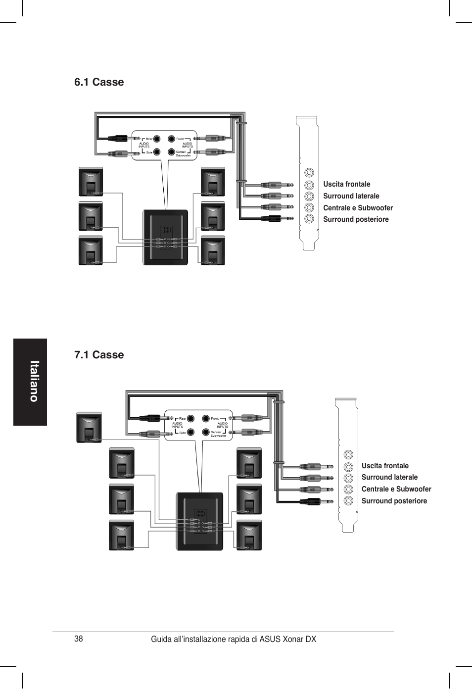 Italiano | Asus PCI Express Audio Card Xonar DX User Manual | Page 38 / 70