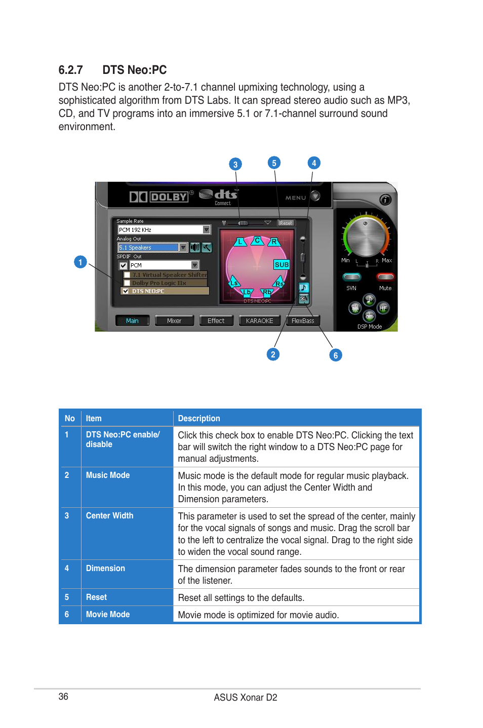 7 dts neo:pc | Asus Audio Card Xonar D2 User Manual | Page 42 / 84