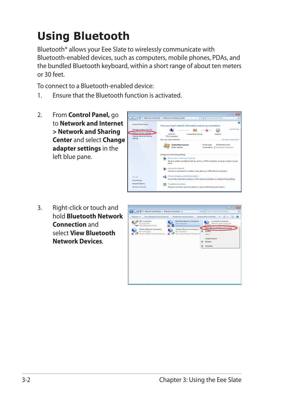 Using bluetooth, Using bluetooth -2 | Asus EEE SLATE EP121 User Manual | Page 22 / 46