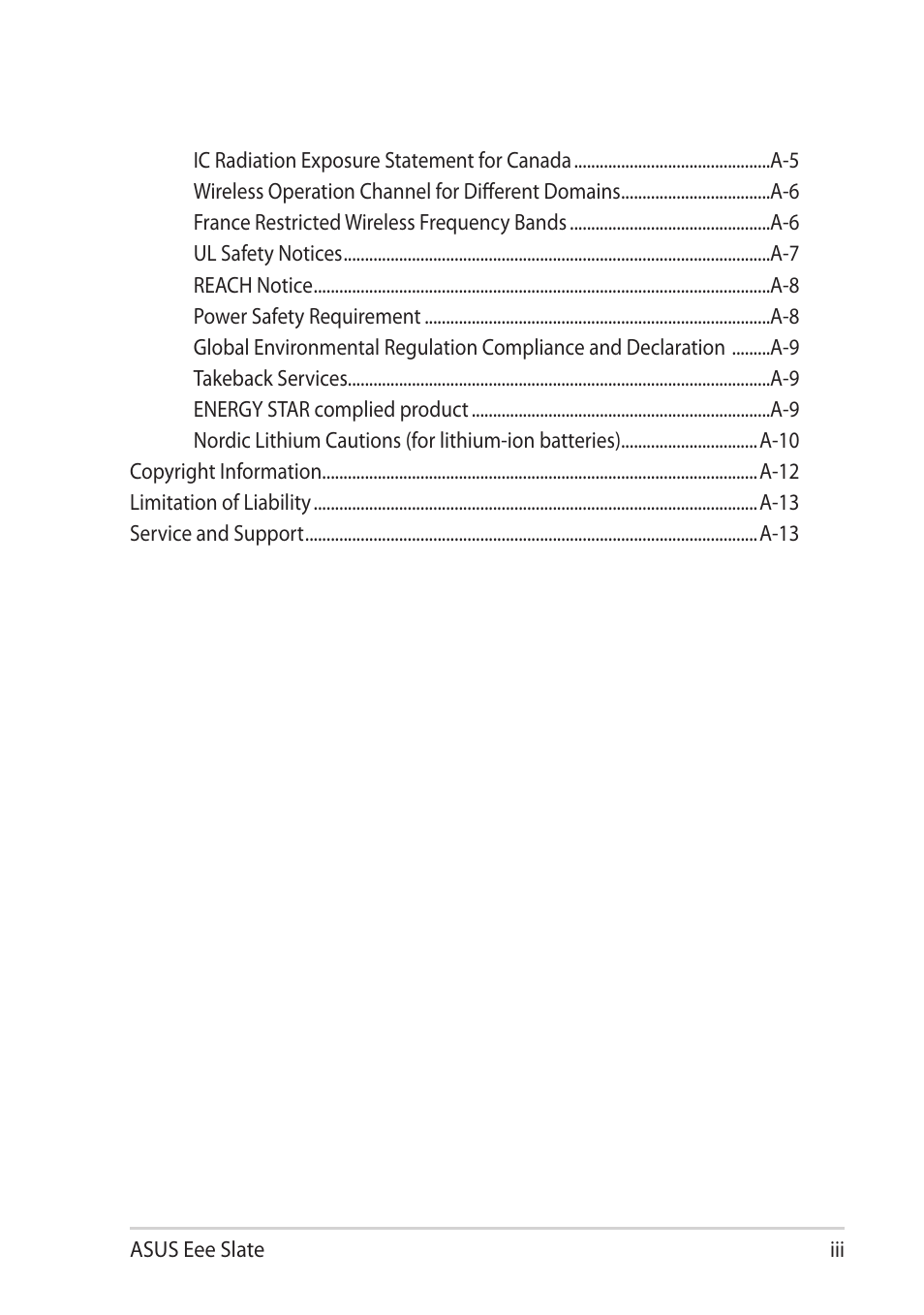 Asus EEE SLATE EP121 User Manual | Page 3 / 46