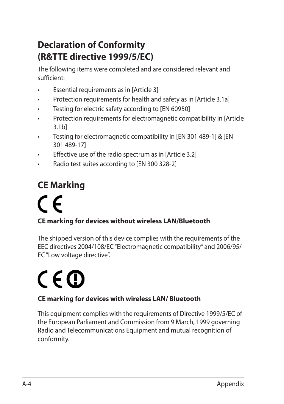 Ce marking | Asus EEE SLATE EP121 User Manual | Page 36 / 46
