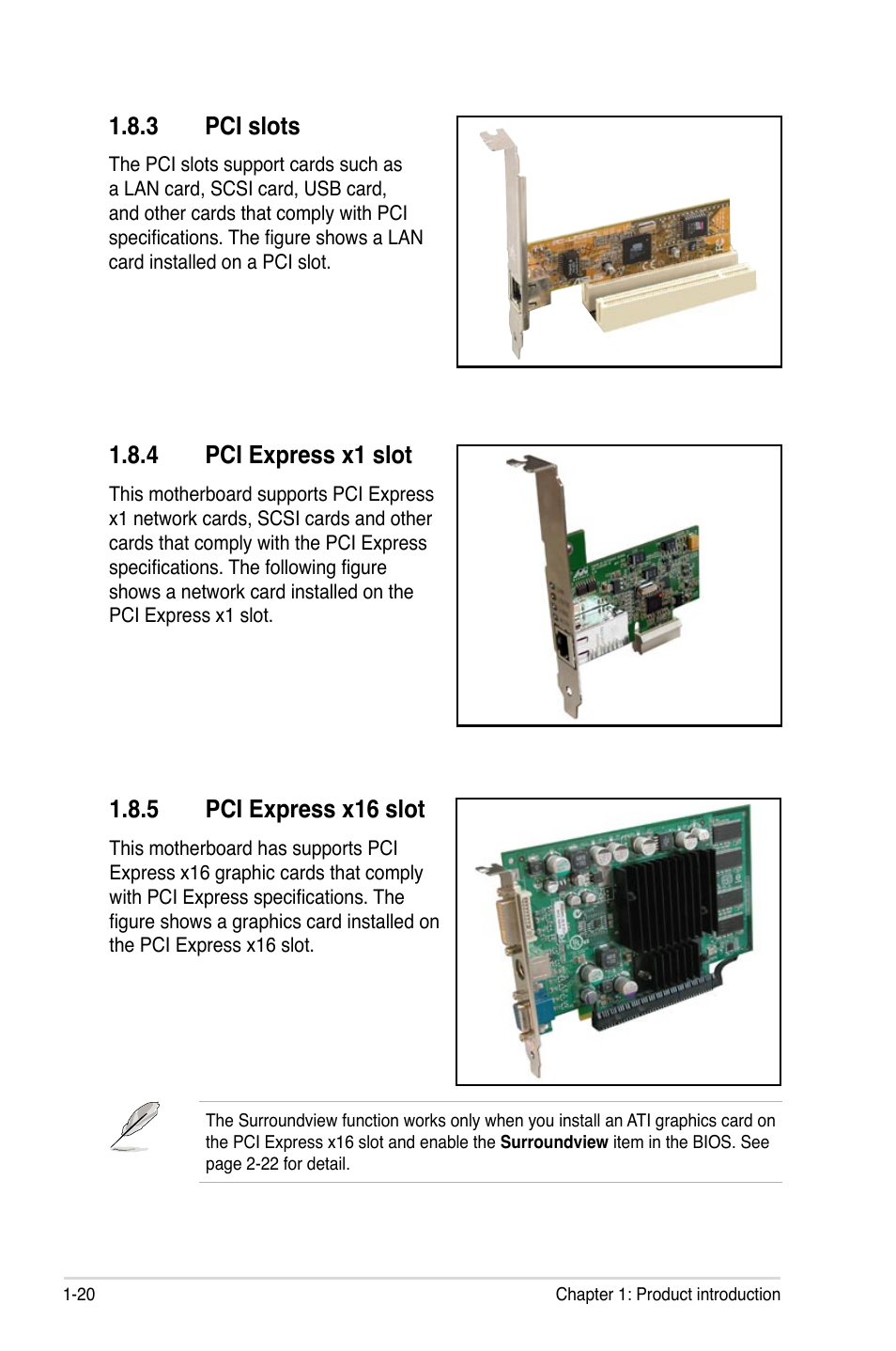 Pci.slots, Pci.express.x1.slot, Pci.express.x16.slot | Asus M2A-VM User Manual | Page 32 / 92