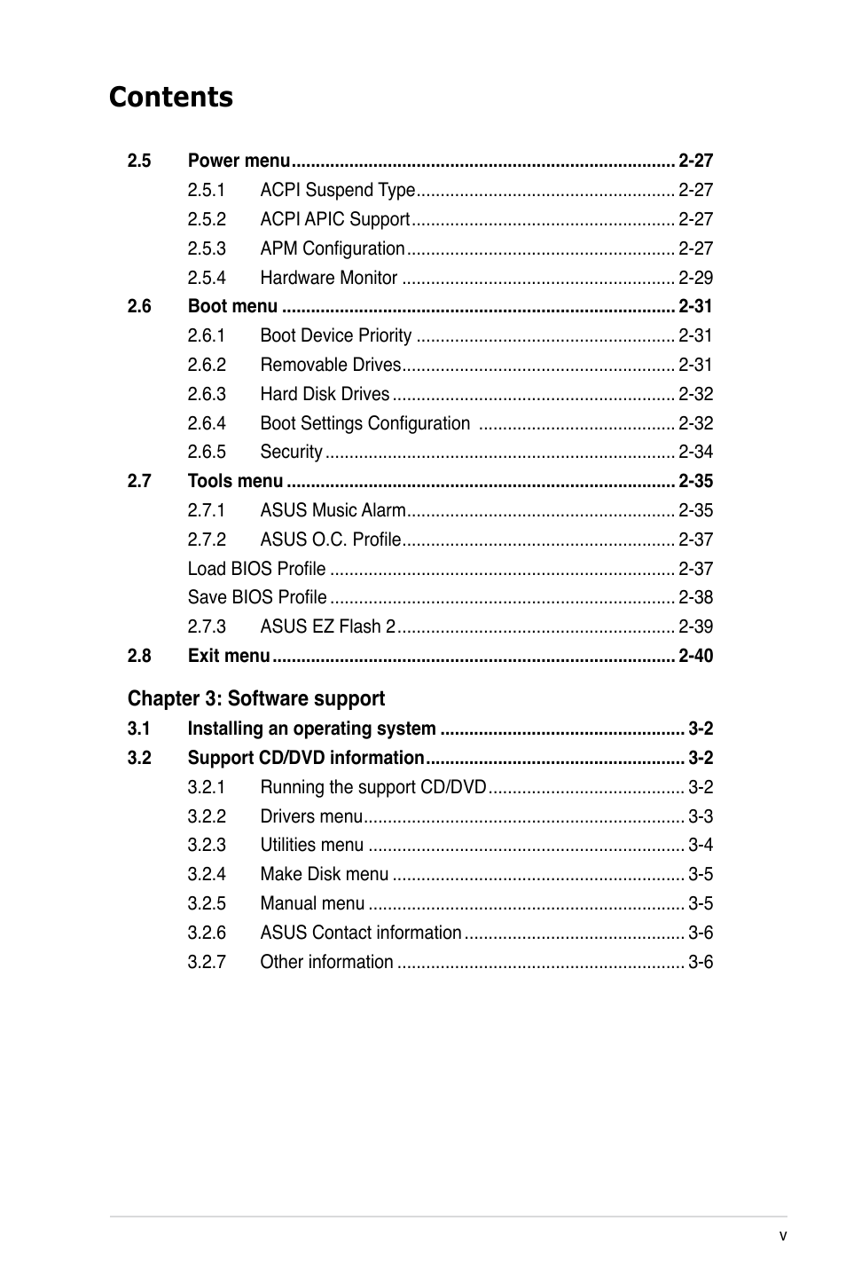 Asus M2A-VM User Manual | Page 5 / 92