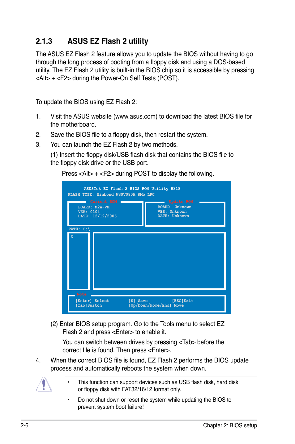 3 asus ez flash 2 utility | Asus M2A-VM User Manual | Page 50 / 92