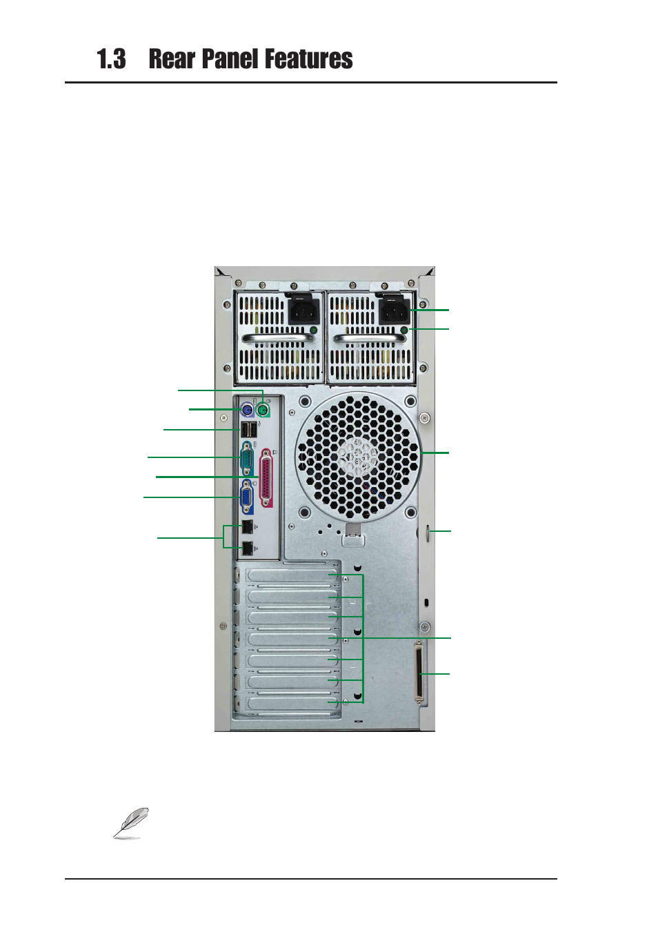 3 rear panel features | Asus AP1700 User Manual | Page 16 / 58