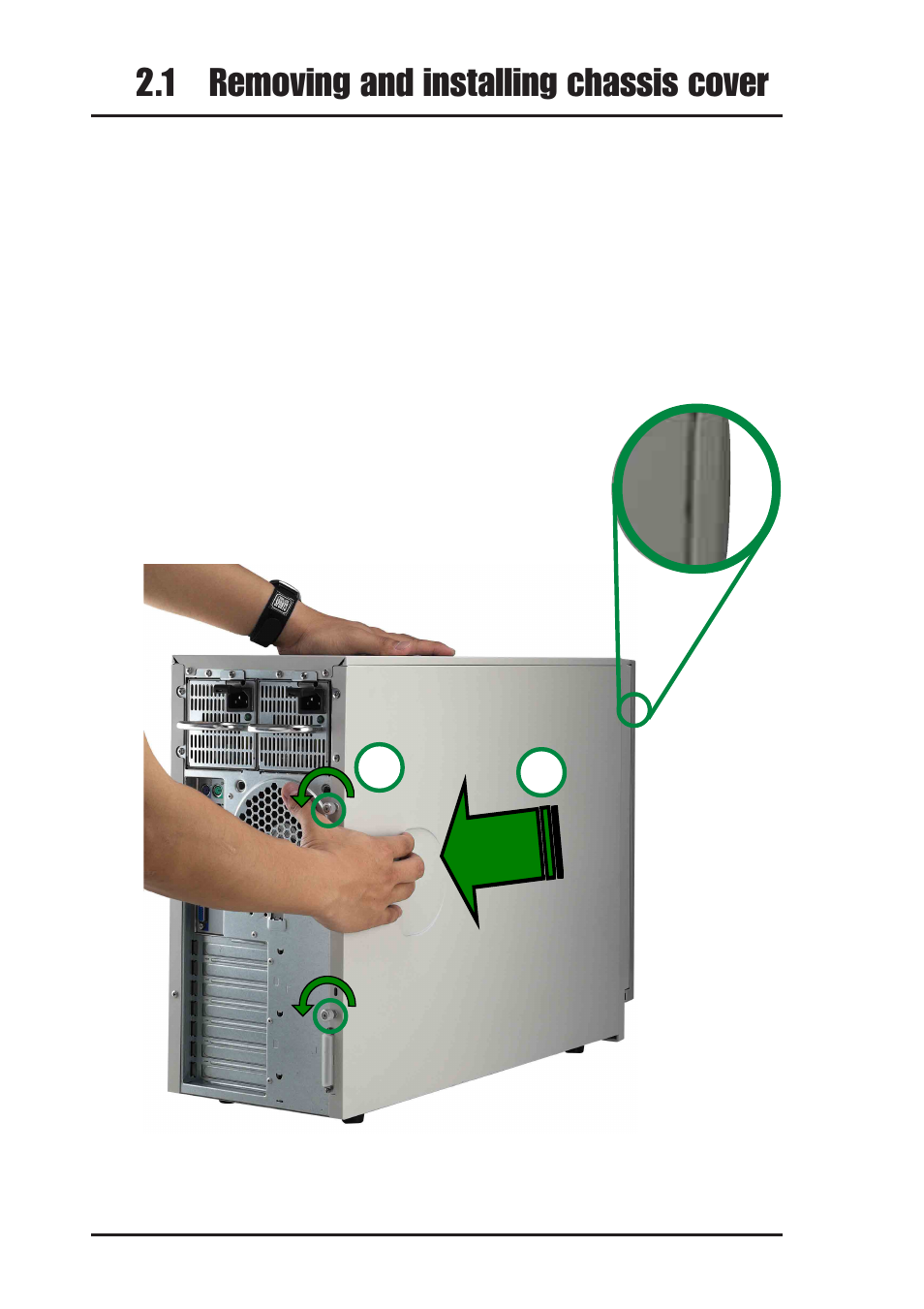 1 removing and installing chassis cover | Asus AP1700 User Manual | Page 20 / 58