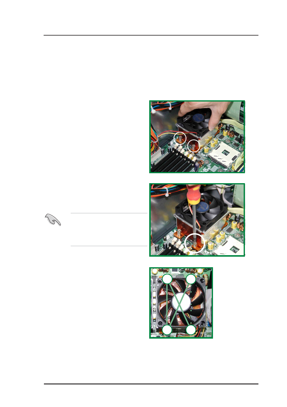 3 installing the cpu heatsink with fan assembly, User’s manual 2-7 | Asus AP1700 User Manual | Page 25 / 58