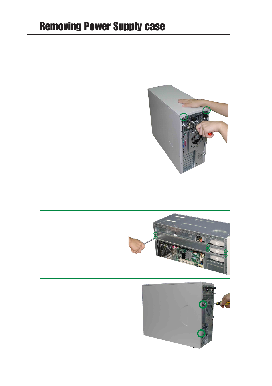 Removing power supply case | Asus AP1700 User Manual | Page 52 / 58