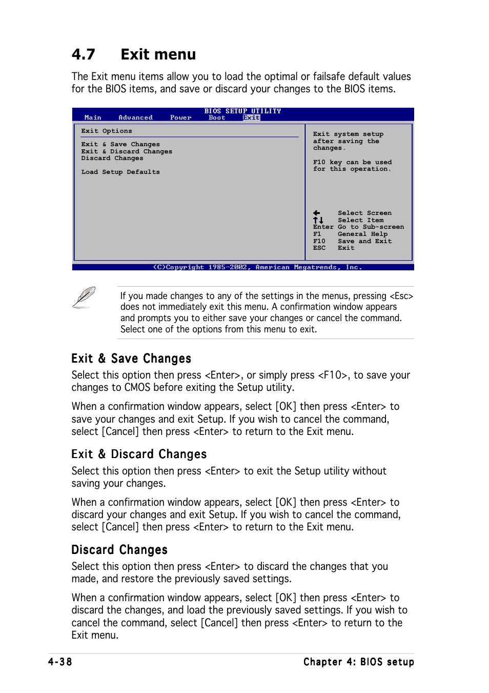 7 exit menu | Asus Motherboard NCL-DS User Manual | Page 100 / 108