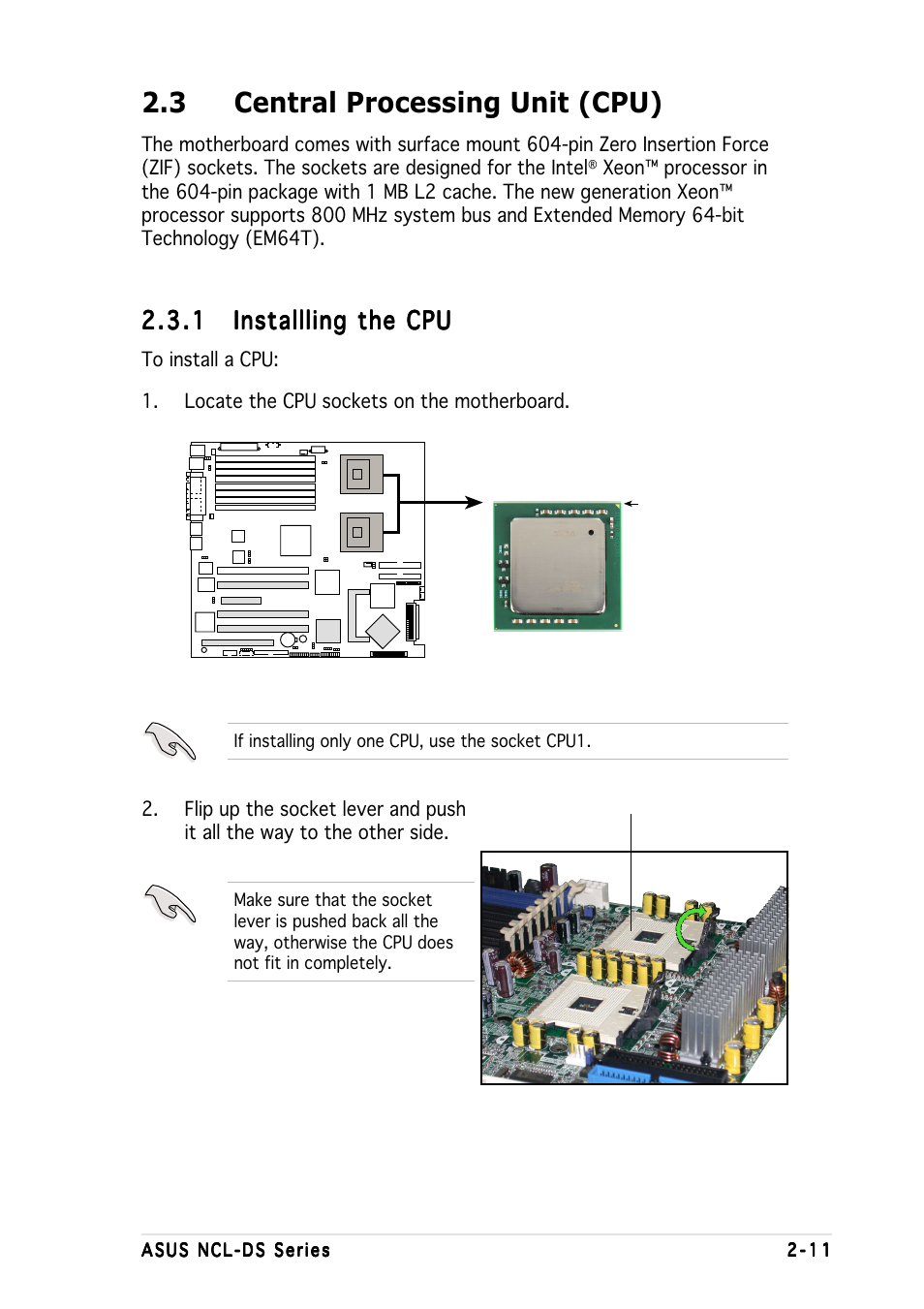 3 central processing unit (cpu) | Asus Motherboard NCL-DS User Manual | Page 31 / 108