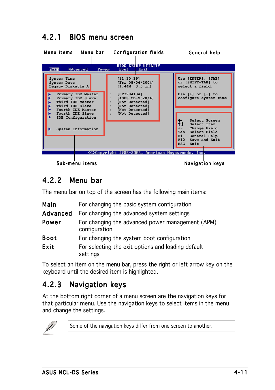 2 menu bar menu bar menu bar menu bar menu bar | Asus Motherboard NCL-DS User Manual | Page 73 / 108