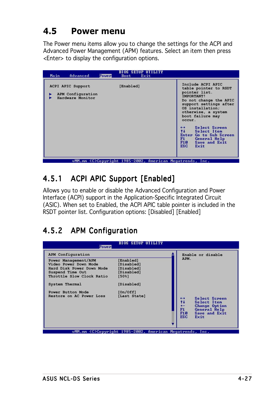 5 power menu | Asus Motherboard NCL-DS User Manual | Page 89 / 108