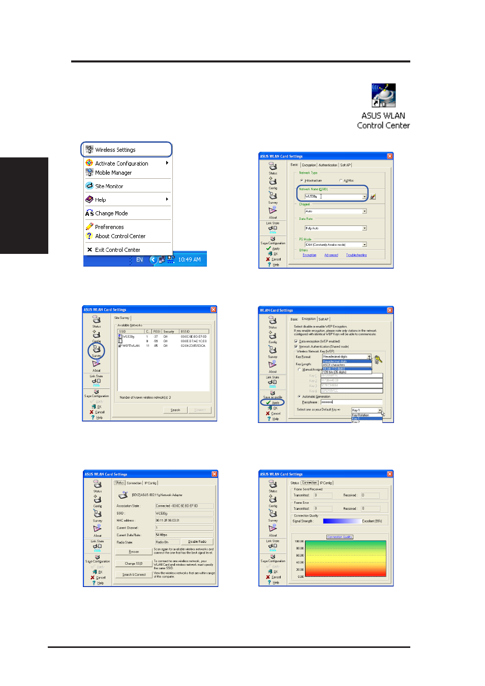 Configuring the wireless lan utility, Chapter 2 - installation | Asus WL-167g User Manual | Page 16 / 44