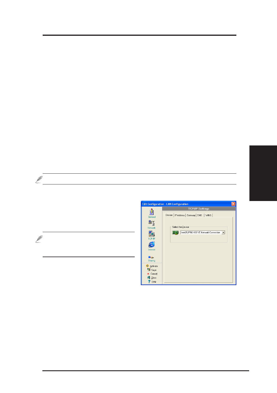 Chapter 3 - reference, Network settings -identification tab, Tcp/ip settings-ip address tab | Asus WL-167g User Manual | Page 37 / 44