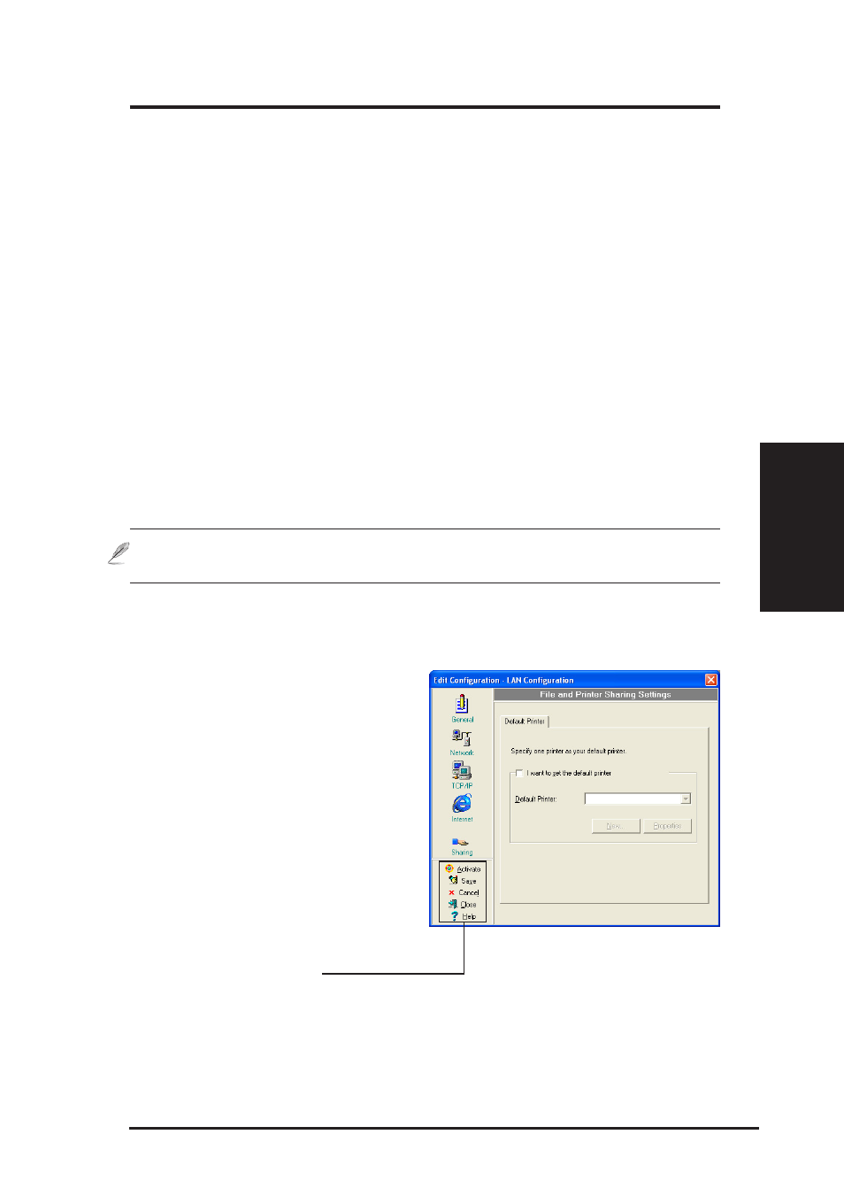 Chapter 3 - reference, Sharing settings, Command buttons | Asus WL-167g User Manual | Page 39 / 44