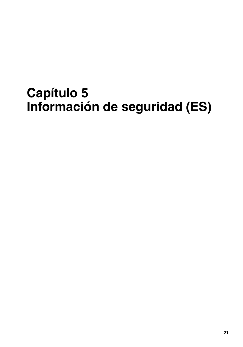 Capítulo 5 información de seguridad (es), Capítulo 5, Información de seguridad (es) | Konica Minolta bizhub PRO 1600P User Manual | Page 21 / 84