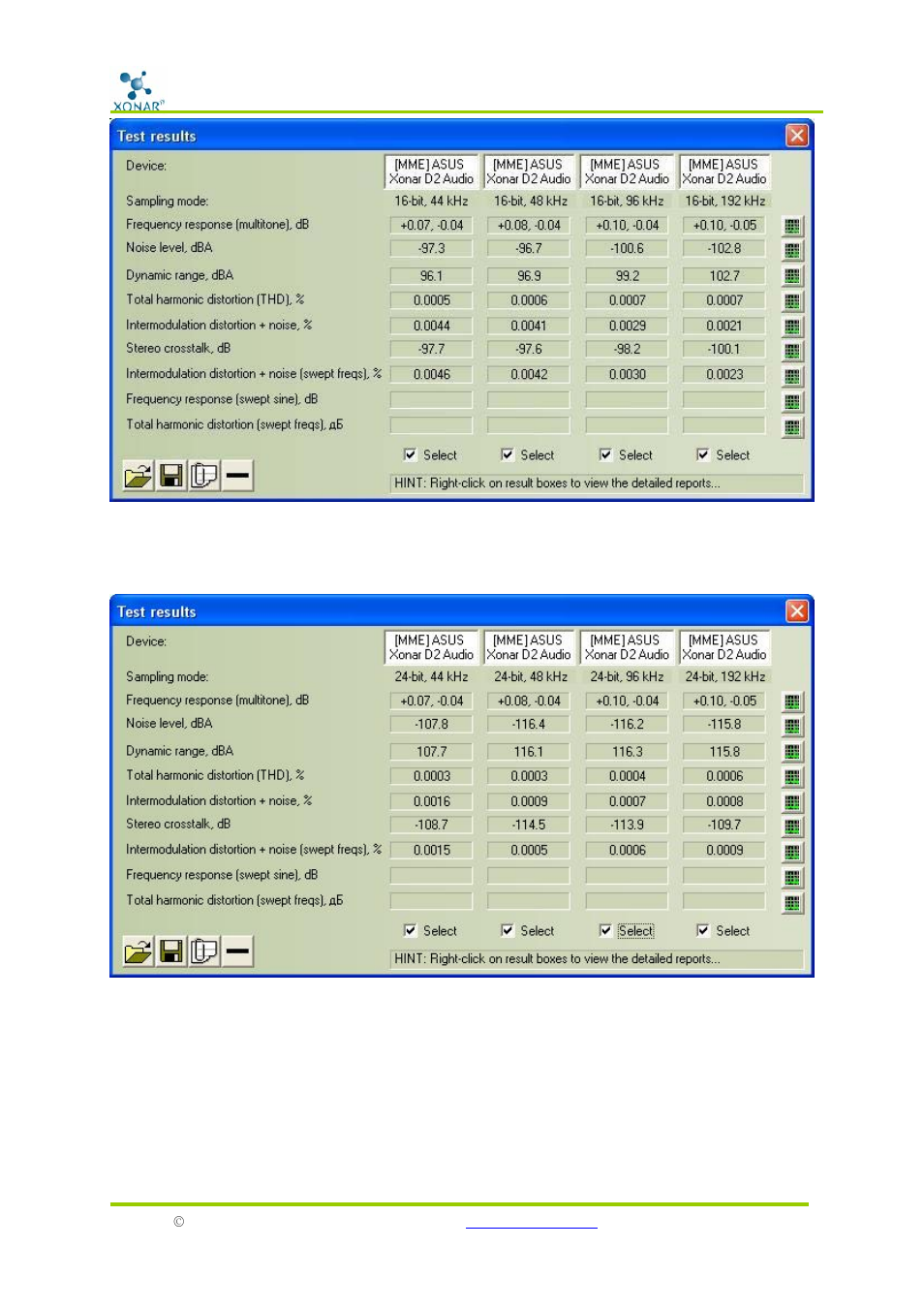 Mme 24-bit test results | Asus D2 User Manual | Page 11 / 17