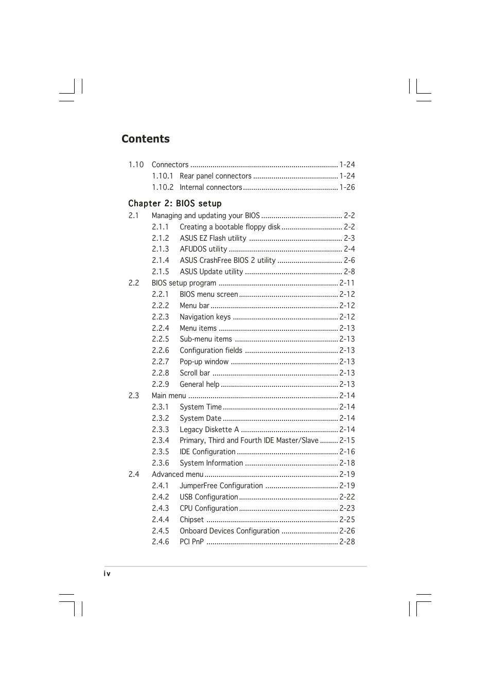 Asus Motherboard P5LD2-VM DH User Manual | Page 4 / 98