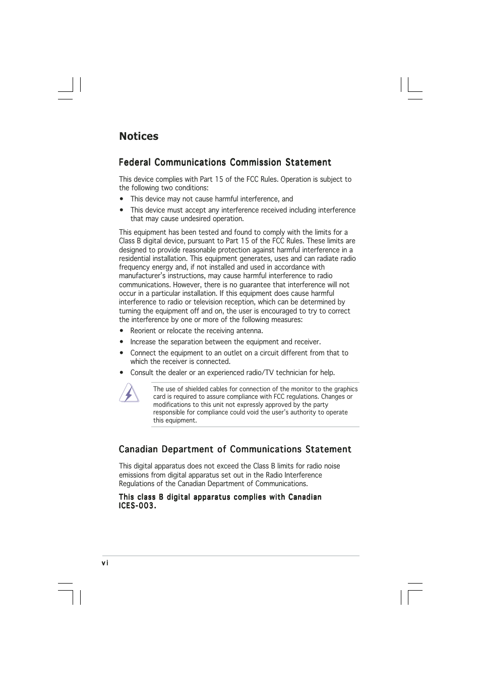 Notices | Asus Motherboard P5LD2-VM DH User Manual | Page 6 / 98