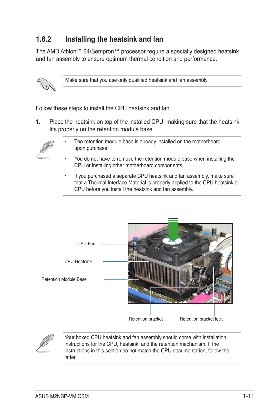 2 installing the heatsink and fan | Asus M2NBP-VM CSM User Manual | Page 21 / 96