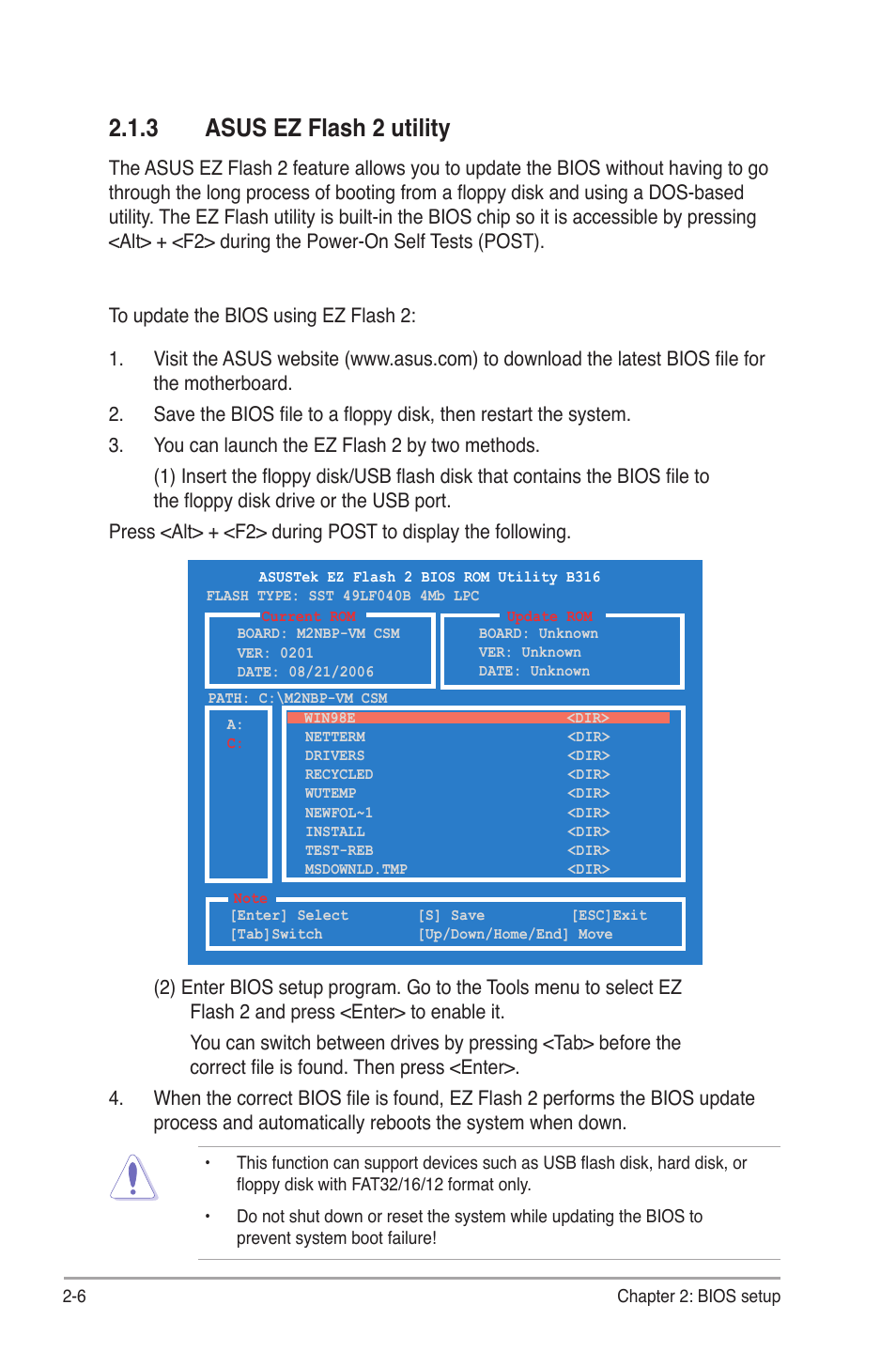 3 asus ez flash 2 utility | Asus M2NBP-VM CSM User Manual | Page 50 / 96