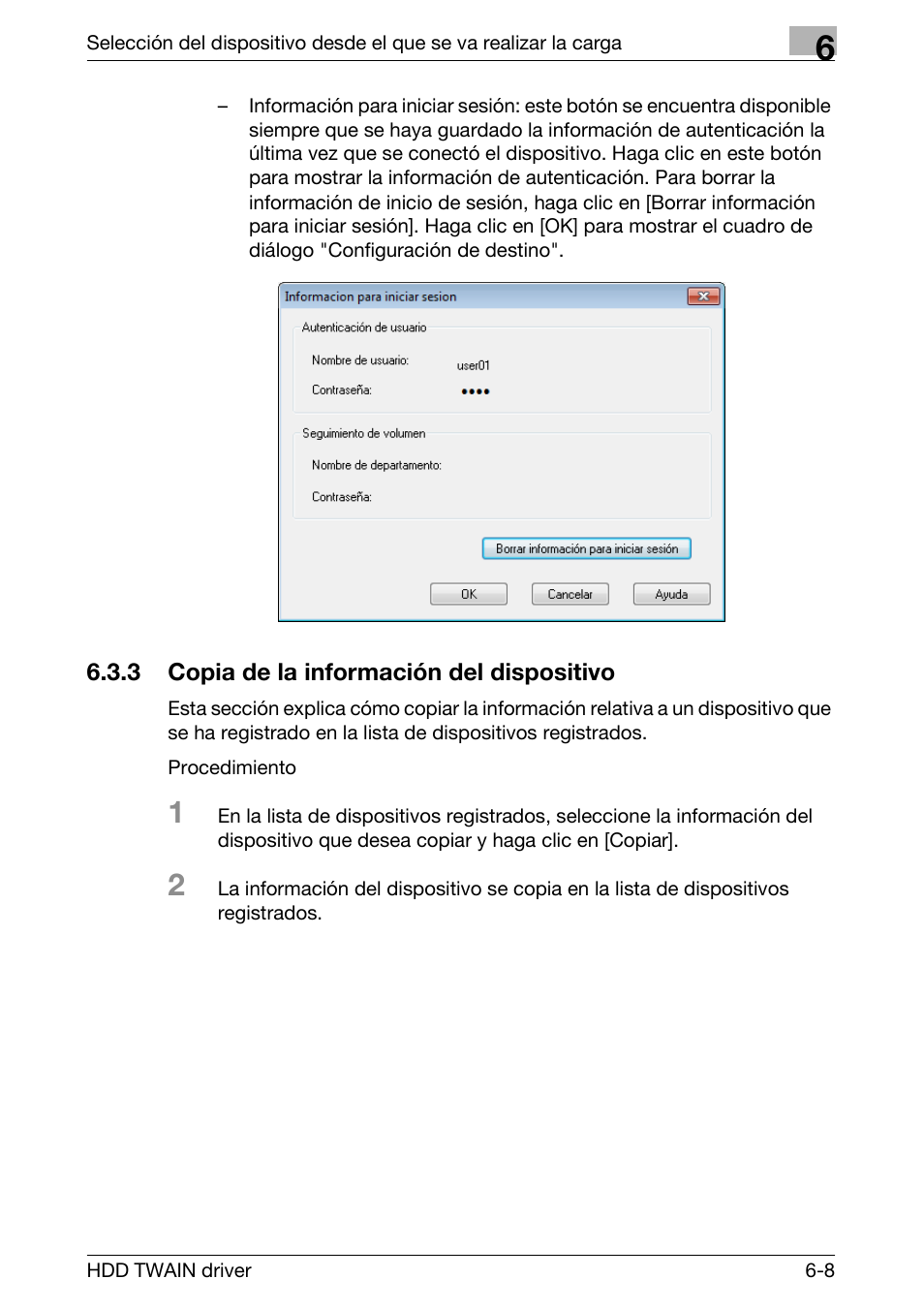 3 copia de la información del dispositivo, Copia de la información del dispositivo -8 | Konica Minolta bizhub PRO 1200 User Manual | Page 34 / 43