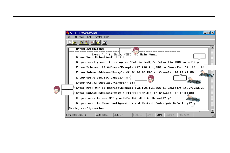 Configuring the adsl modem | Asus AAM6000EV User Manual | Page 15 / 32