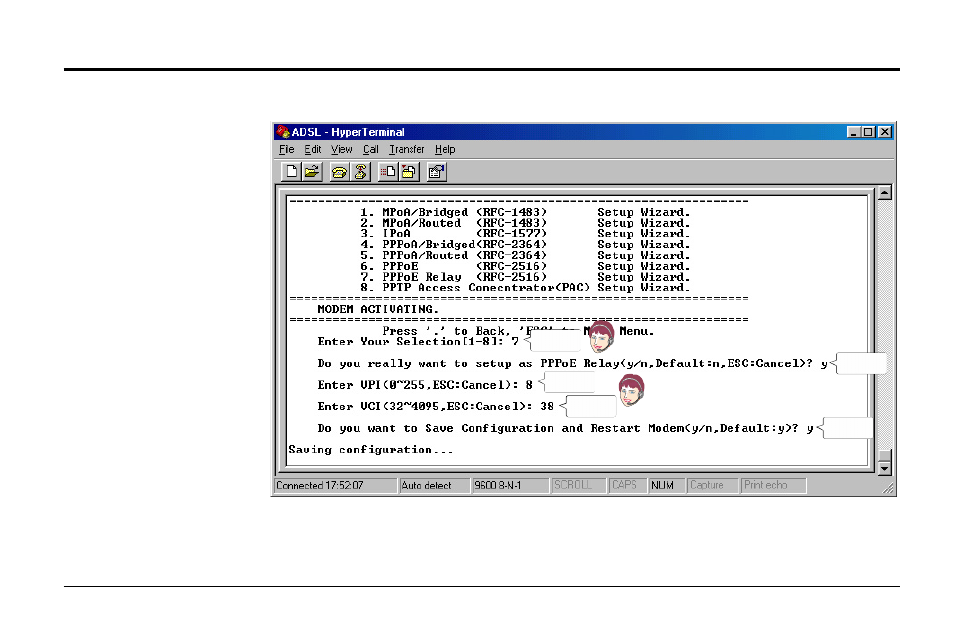 Configuring the adsl modem | Asus AAM6000EV User Manual | Page 20 / 32