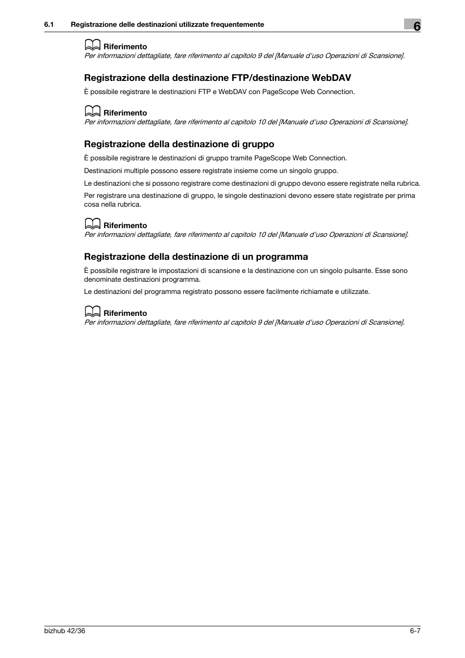 Registrazione della destinazione di gruppo, Registrazione della destinazione di un programma | Konica Minolta bizhub 36 User Manual | Page 149 / 186