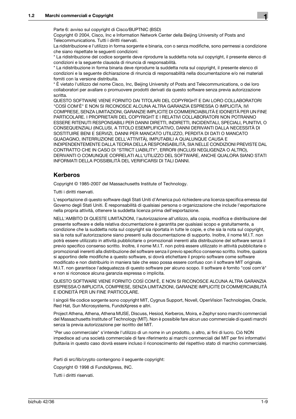 Kerberos, Kerberos -9 | Konica Minolta bizhub 36 User Manual | Page 15 / 186