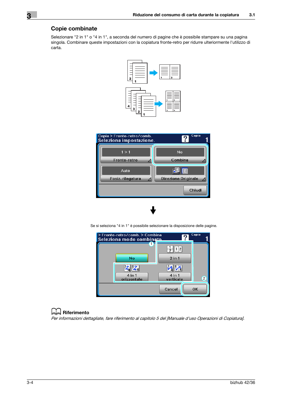 Copie combinate, Copie combinate -4 | Konica Minolta bizhub 36 User Manual | Page 88 / 186