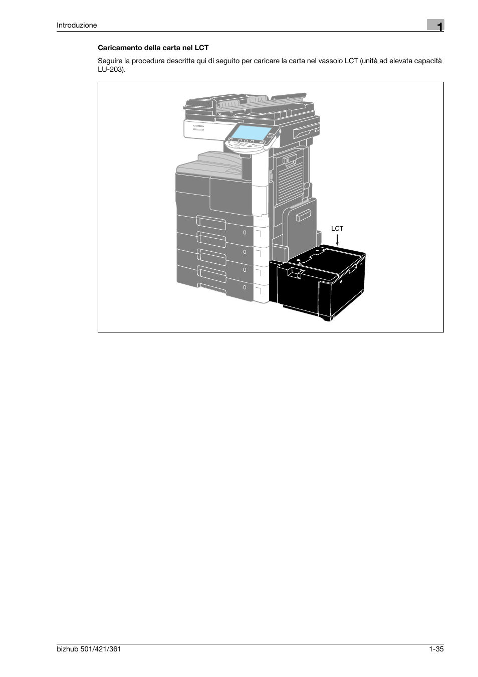 Caricamento della carta nel lct | Konica Minolta bizhub 421 User Manual | Page 41 / 264