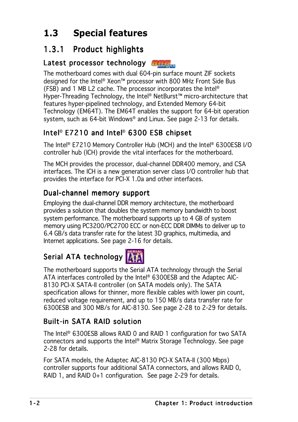 3 special features | Asus NCCH-DR User Manual | Page 16 / 110