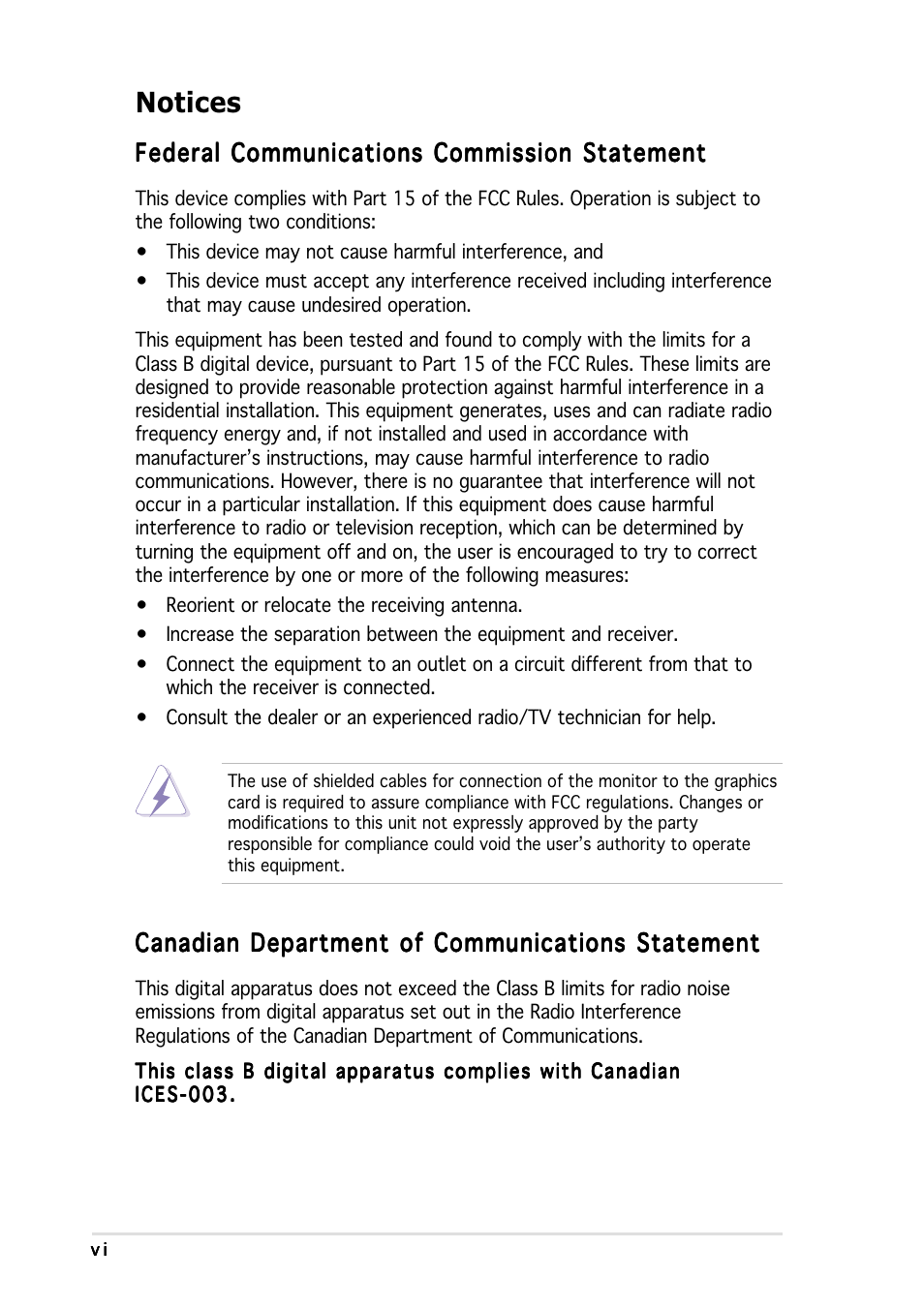 Notices | Asus NCCH-DR User Manual | Page 6 / 110