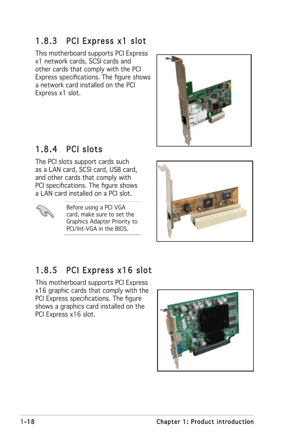 4 pci slots, 3 pci express x1 slot, 5 pci express x16 slot | Asus Motherboard A8V-XE User Manual | Page 30 / 86