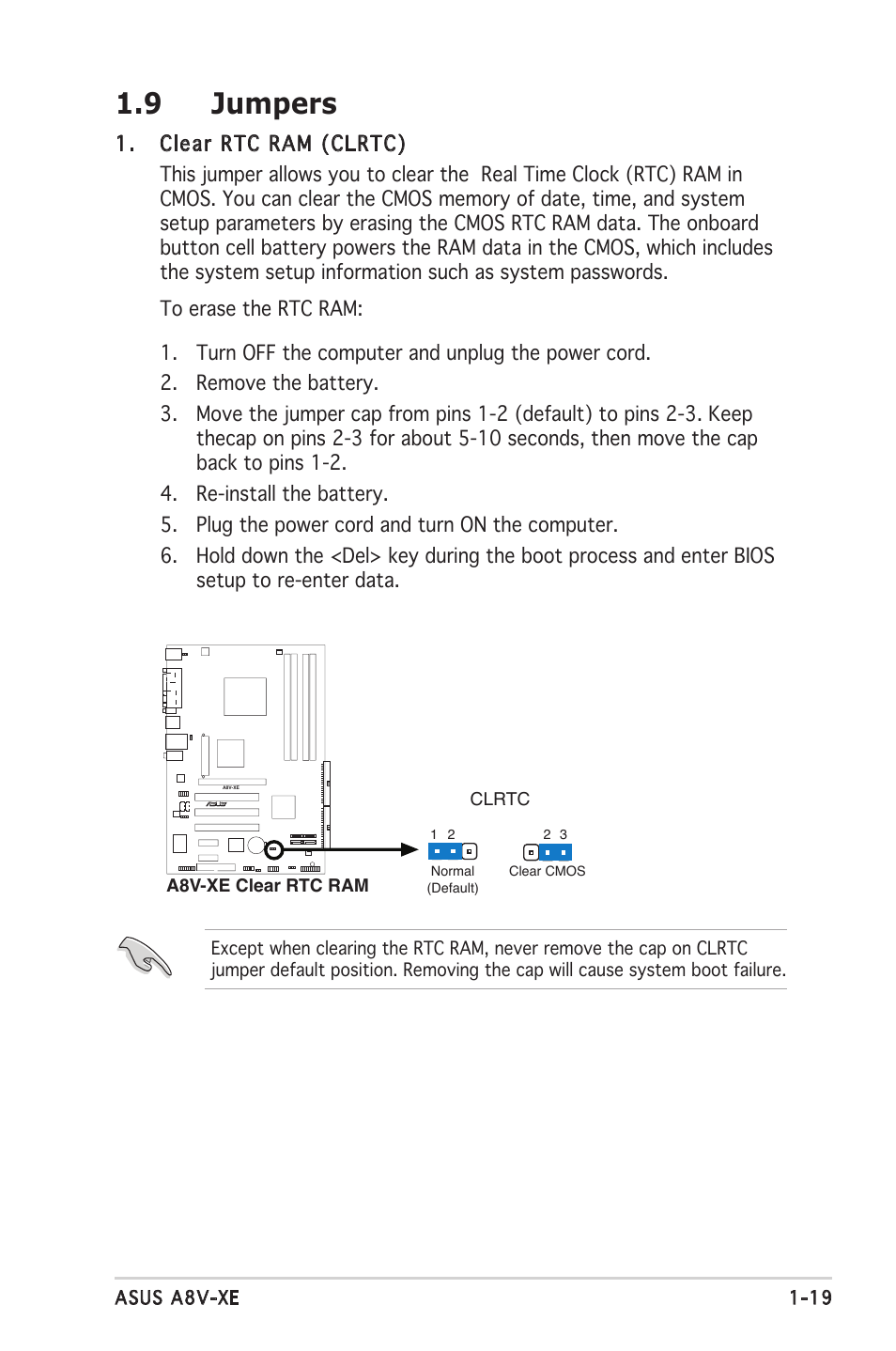 9 jumpers | Asus Motherboard A8V-XE User Manual | Page 31 / 86