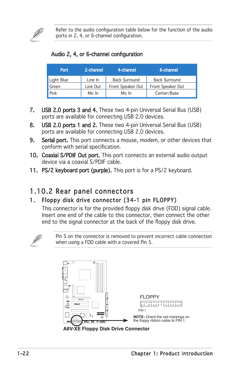 2 rear panel connectors | Asus Motherboard A8V-XE User Manual | Page 34 / 86