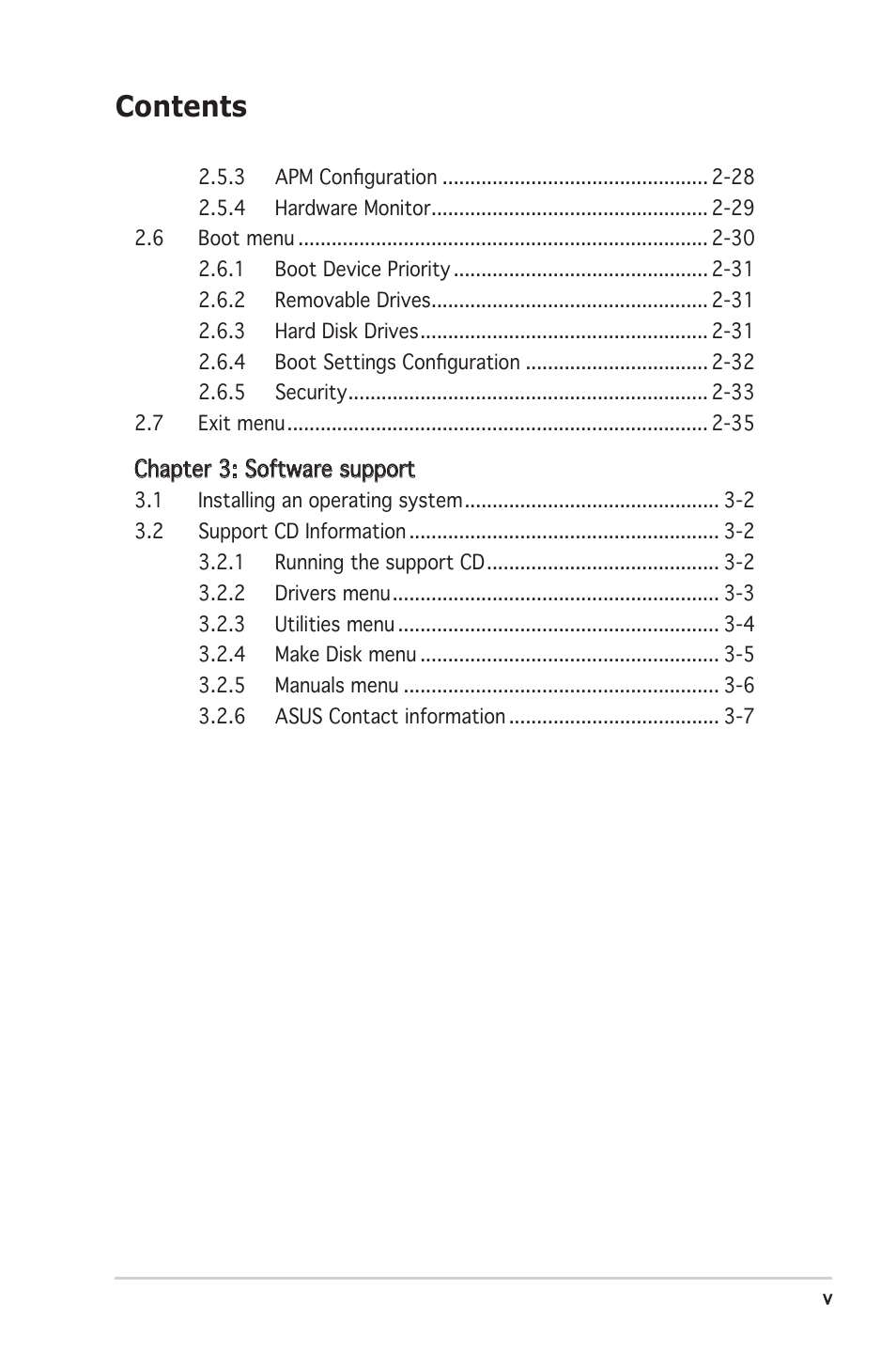 Asus Motherboard A8V-XE User Manual | Page 5 / 86