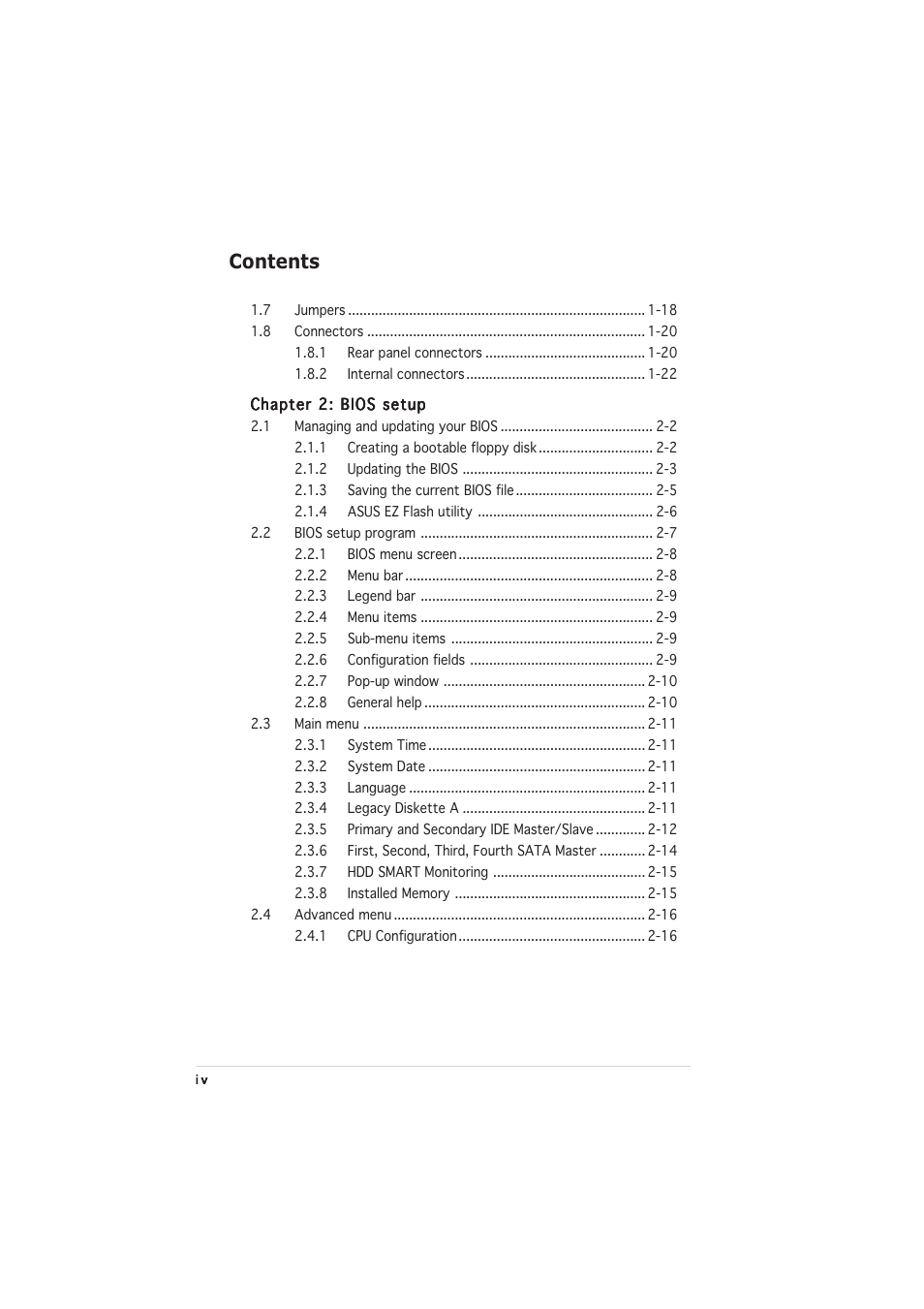 Asus A8N-E User Manual | Page 4 / 76