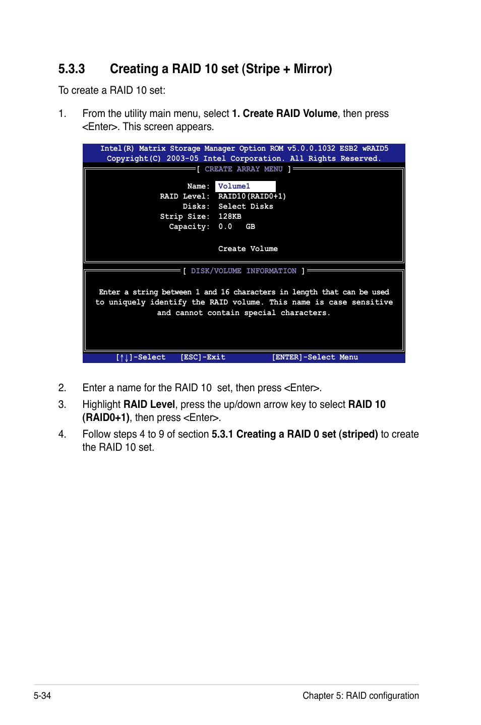 3 creating a raid 10 set (stripe + mirror) | Asus DSBV-DX/C User Manual | Page 148 / 206