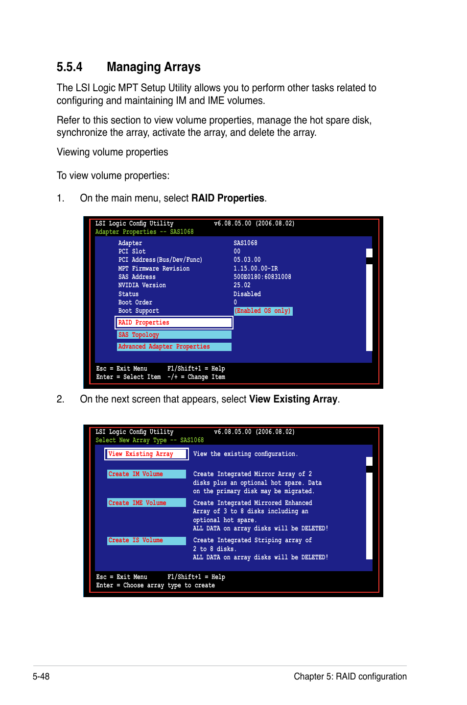 4 managing arrays | Asus DSBV-DX/C User Manual | Page 162 / 206