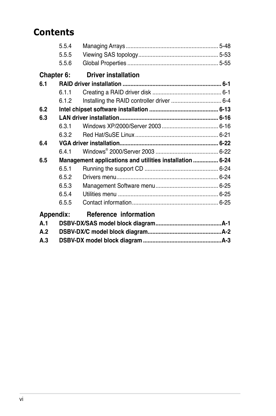 Asus DSBV-DX/C User Manual | Page 6 / 206