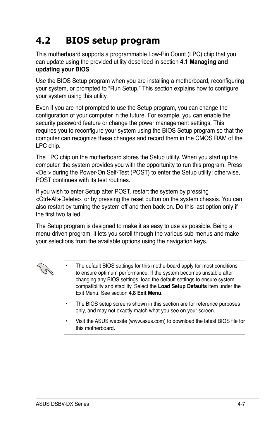 2 bios setup program | Asus DSBV-DX/C User Manual | Page 79 / 206