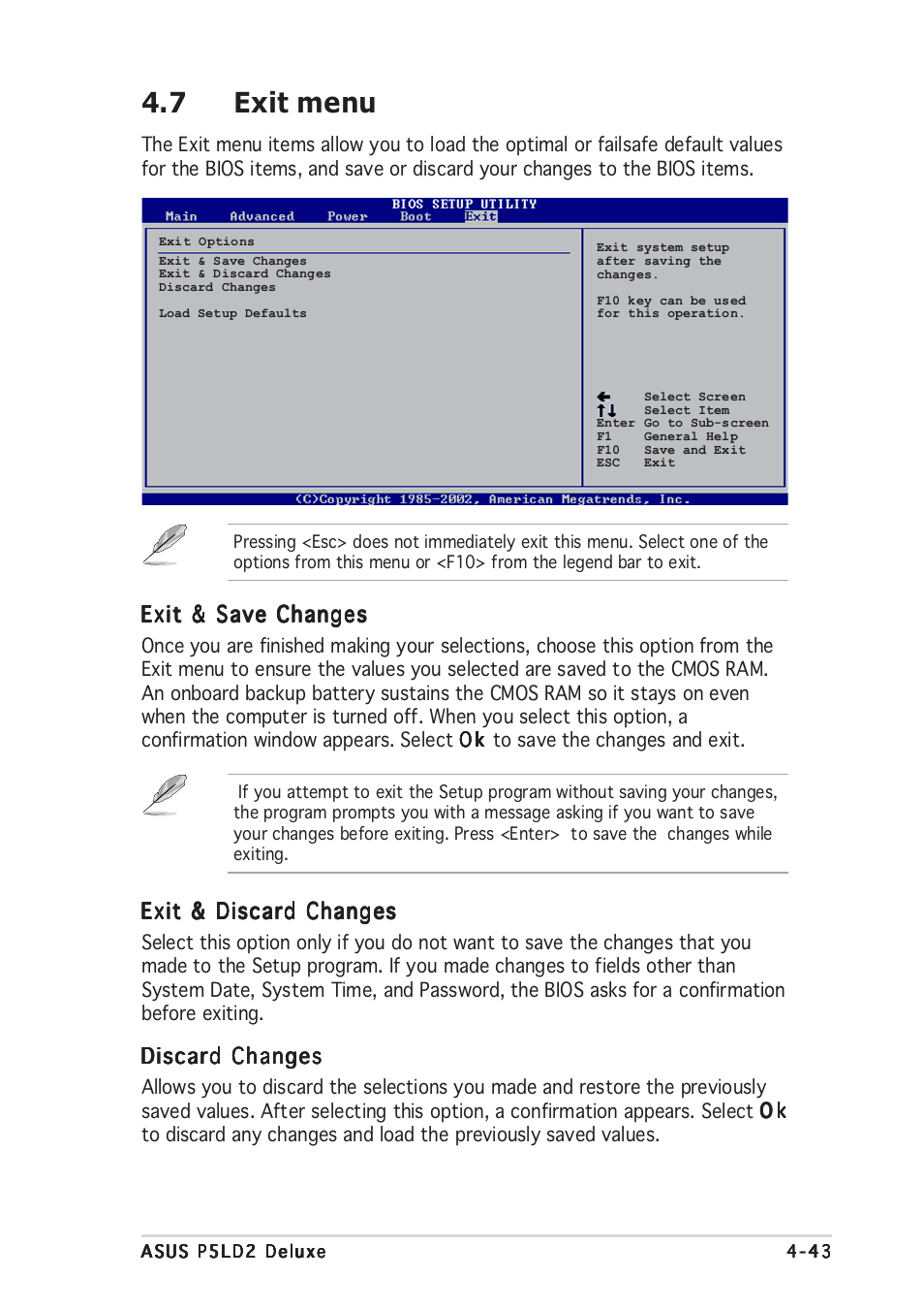 7 exit menu | Asus DELUXE P5LD2 User Manual | Page 107 / 156